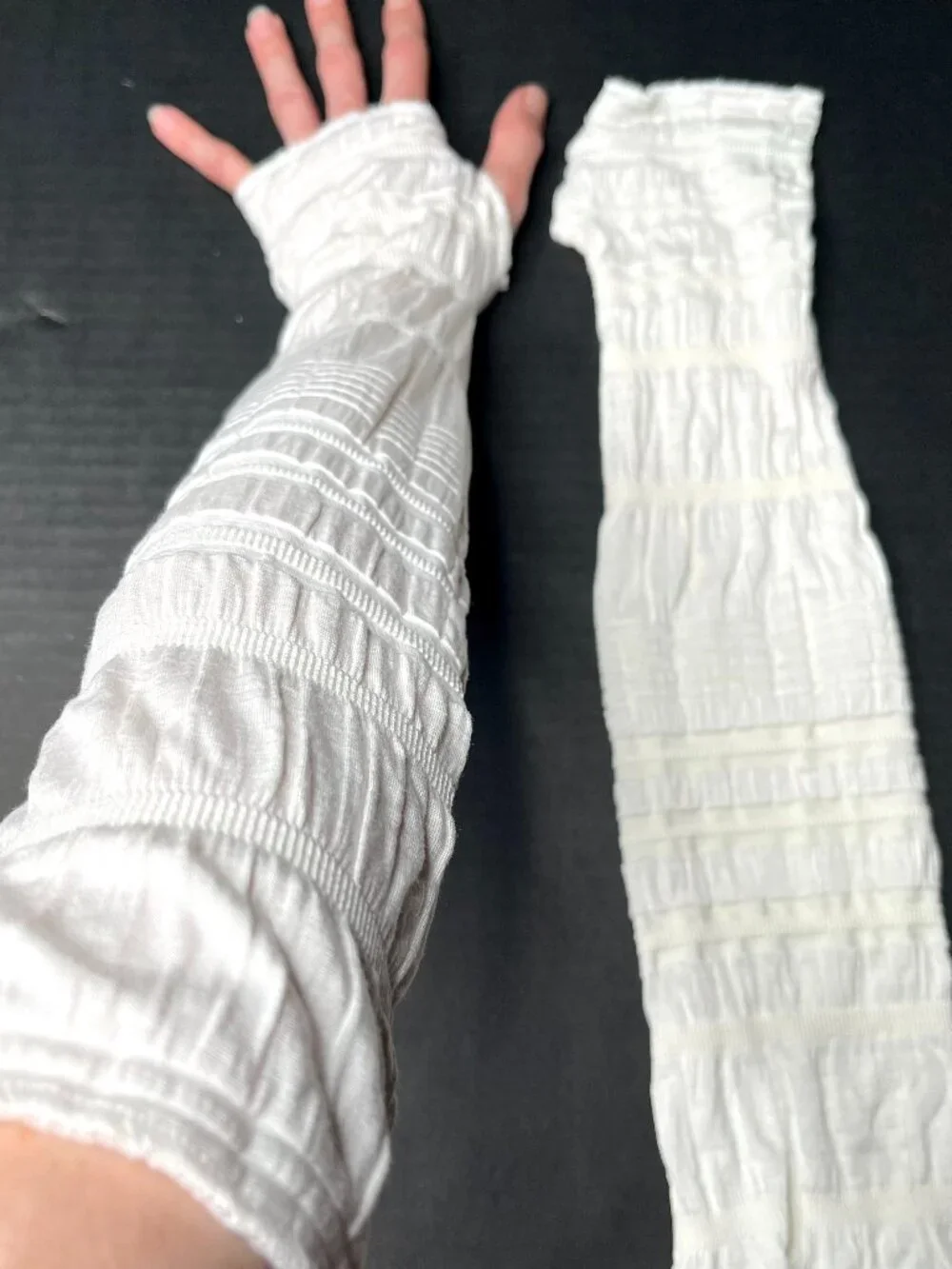 Cream White Mummy Gloves Hand Covers Bandage Arm Covers Ghost Zombie Striped New